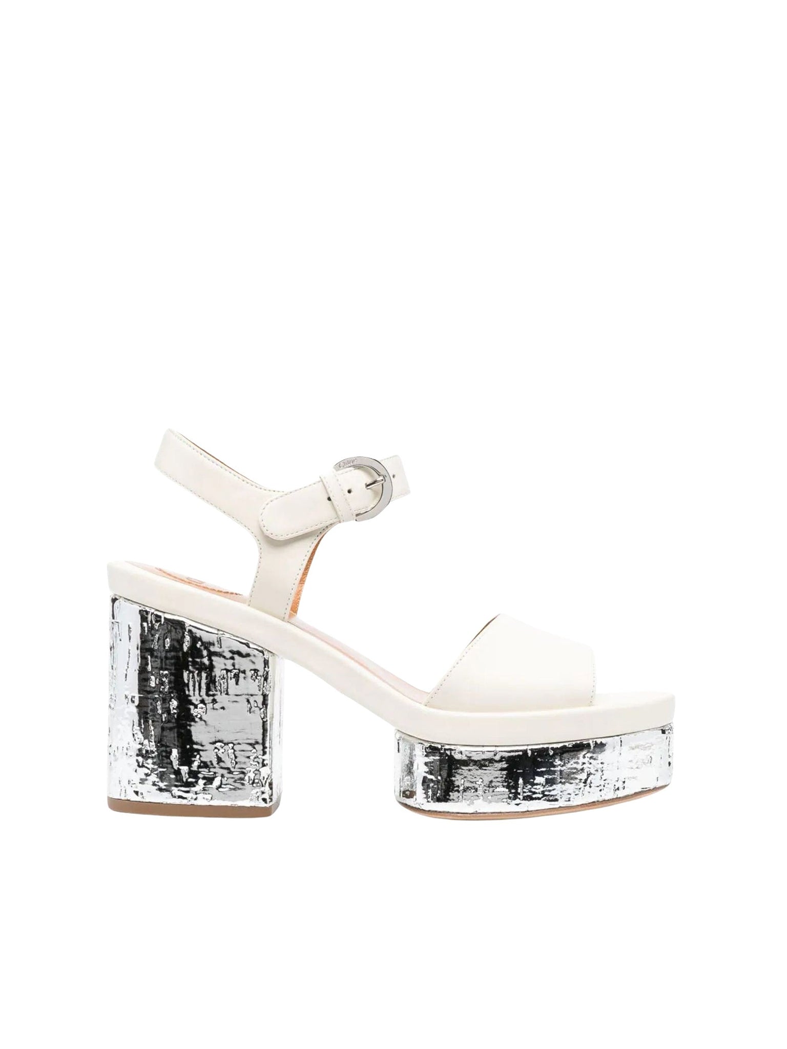 Sandales à talon Odina en cuir - White