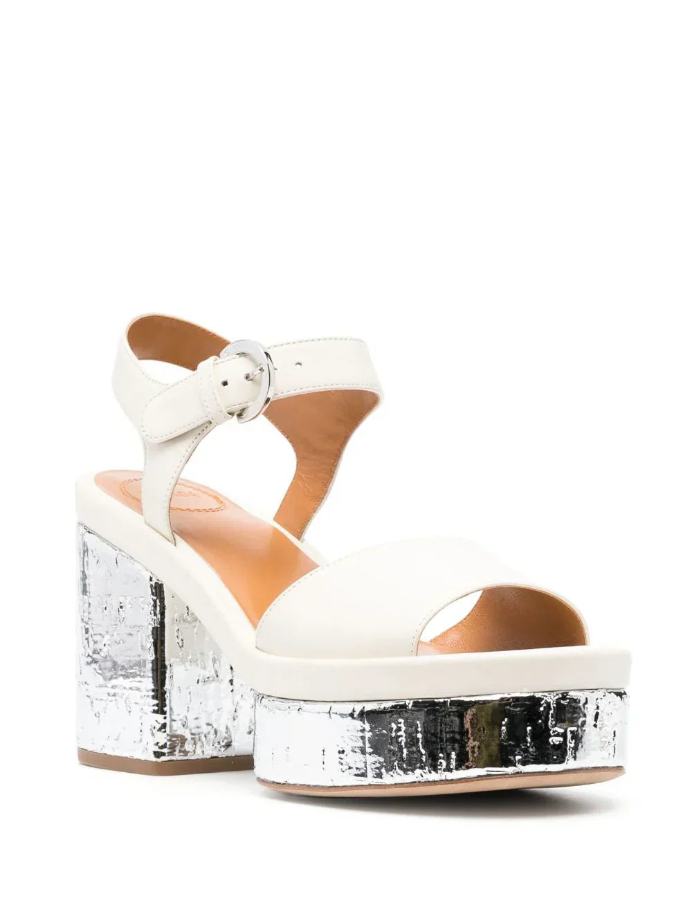 Sandales à talon Odina en cuir - White