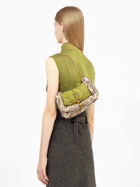 Jupe droite fendue en Harris Tweed - Slate grey