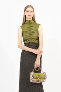 Jupe droite fendue en Harris Tweed - Slate grey