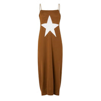 Robe pull déstructurée en laine à motif étoilé - Mahogany