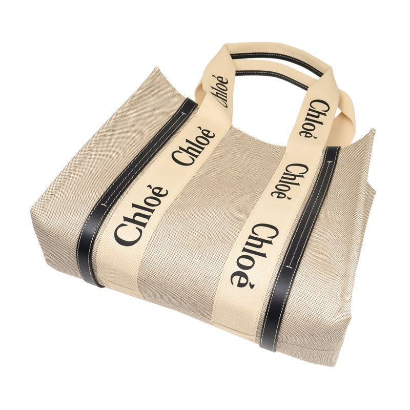 Sac cabas Woody en lin - White & Blue