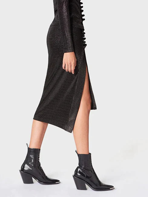 Jupe fendue mi-longue - Black