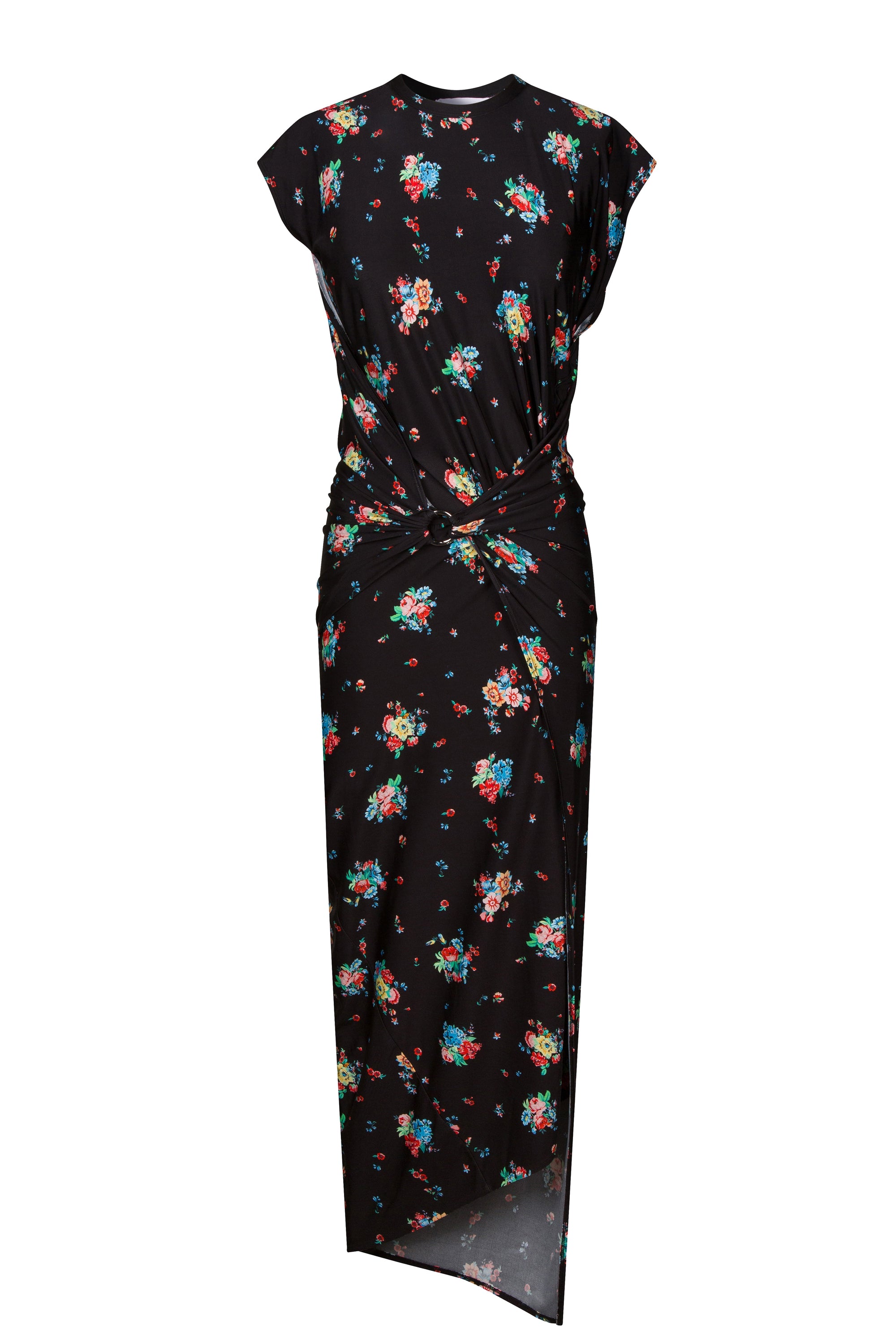 Robe longue ceinturée à imprimé - Black 90 S Grungy Romant