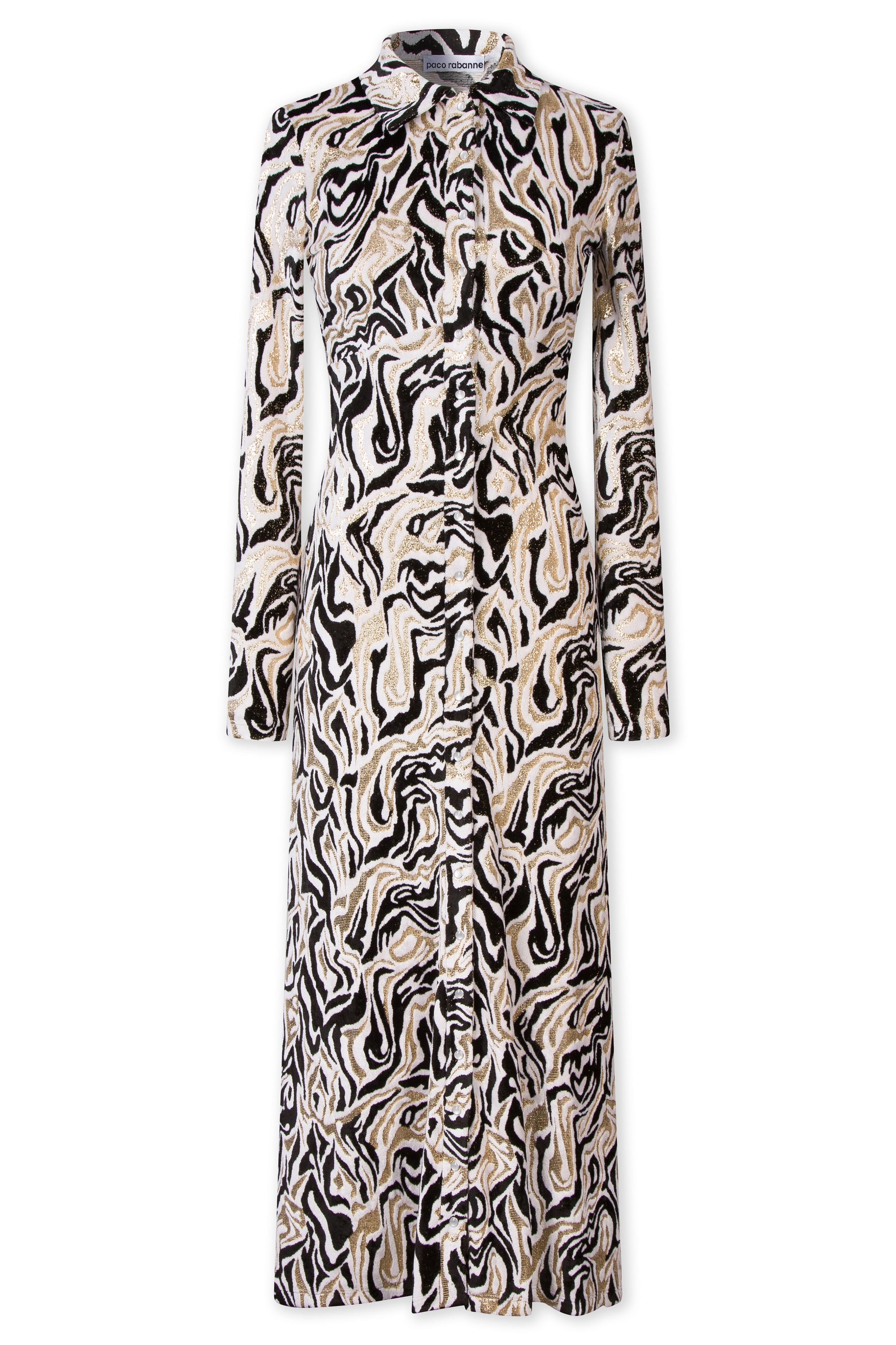 Robe longue à motif géométrique - Gold Black White Paco