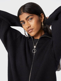 Cardigan oversize en laine - Black