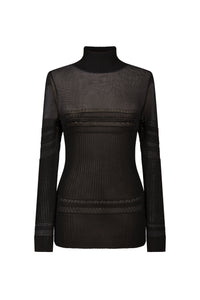 Pull à col roulé texturé - Black