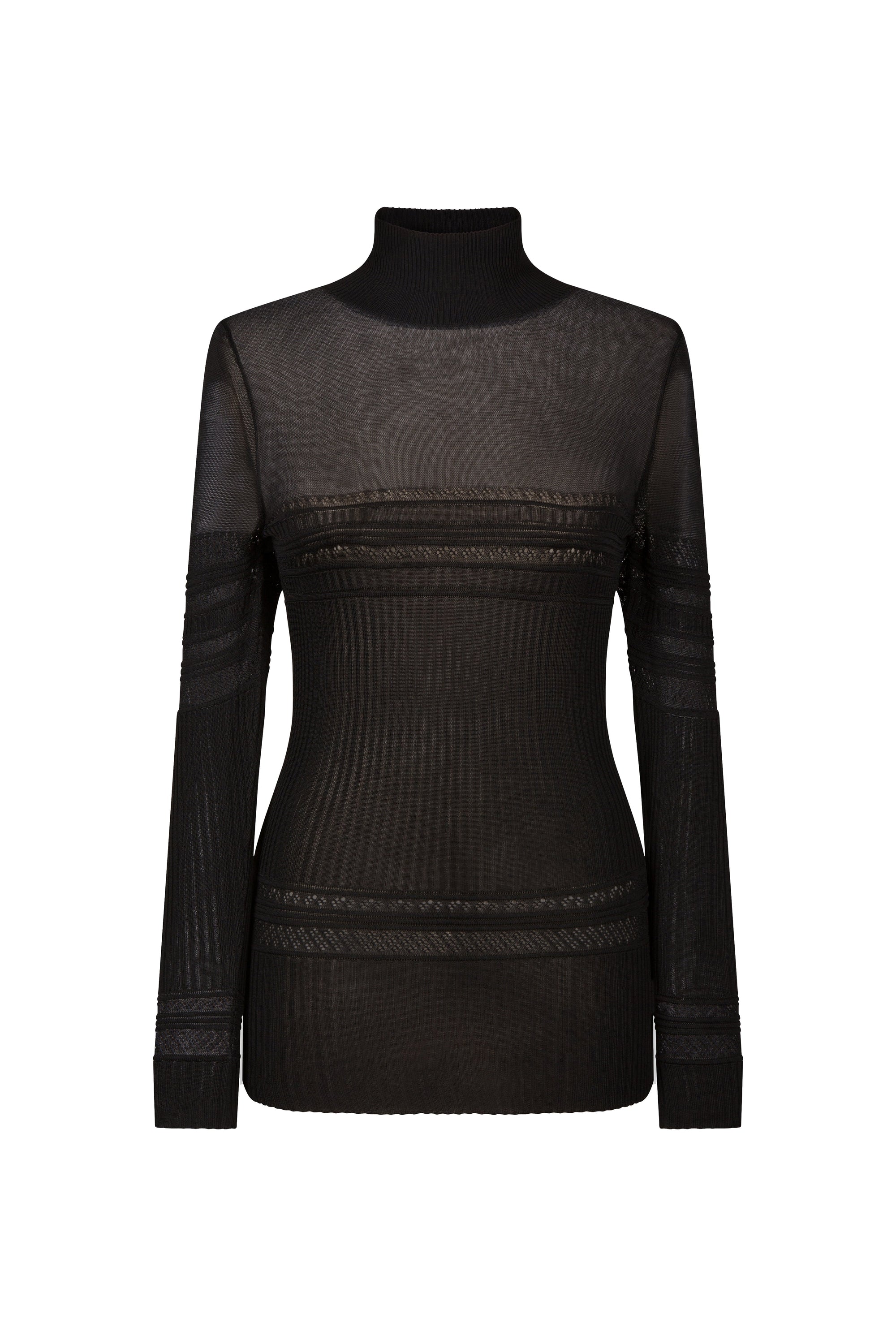 Pull à col roulé texturé - Black