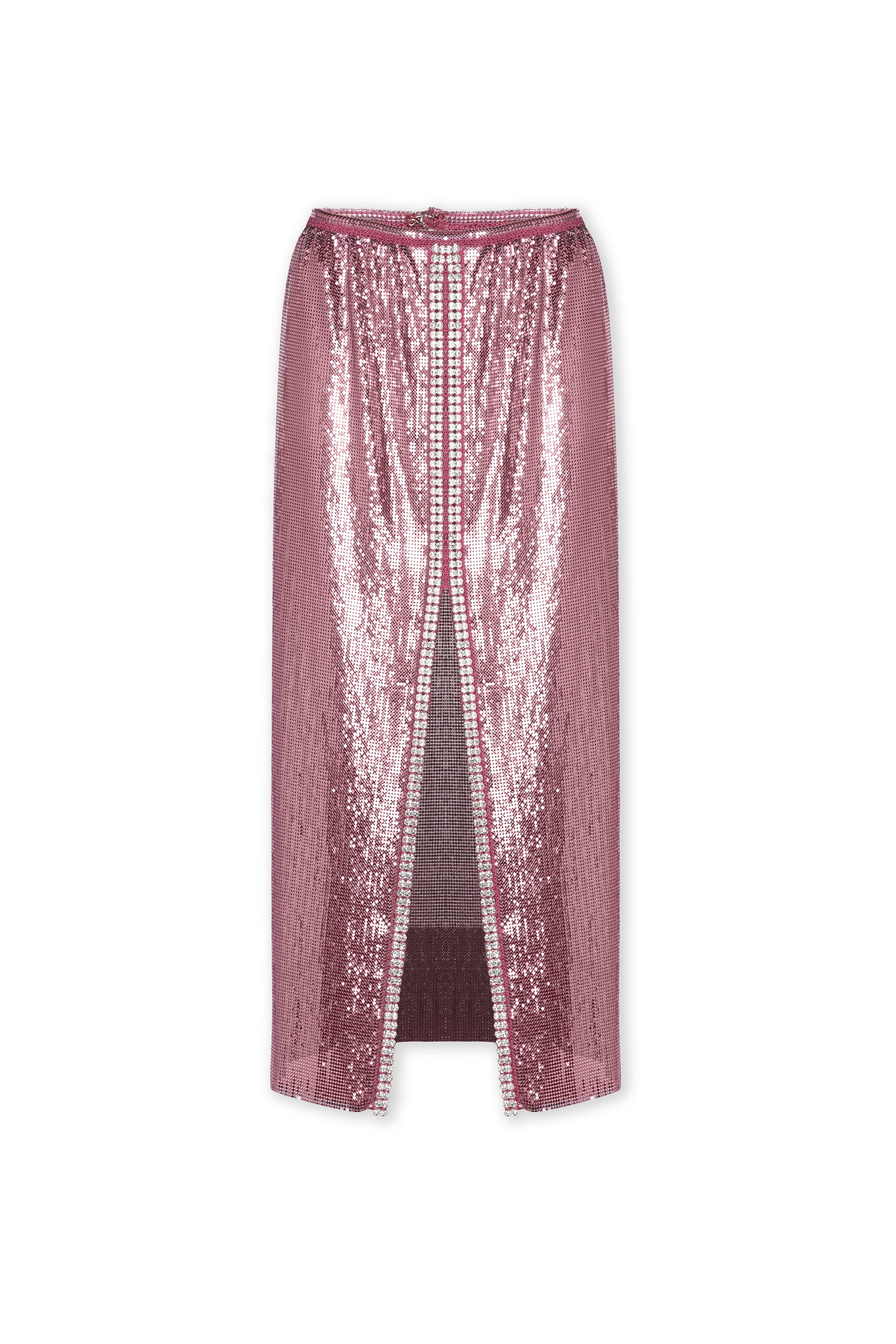 Jupe fendue pailletée - Pink