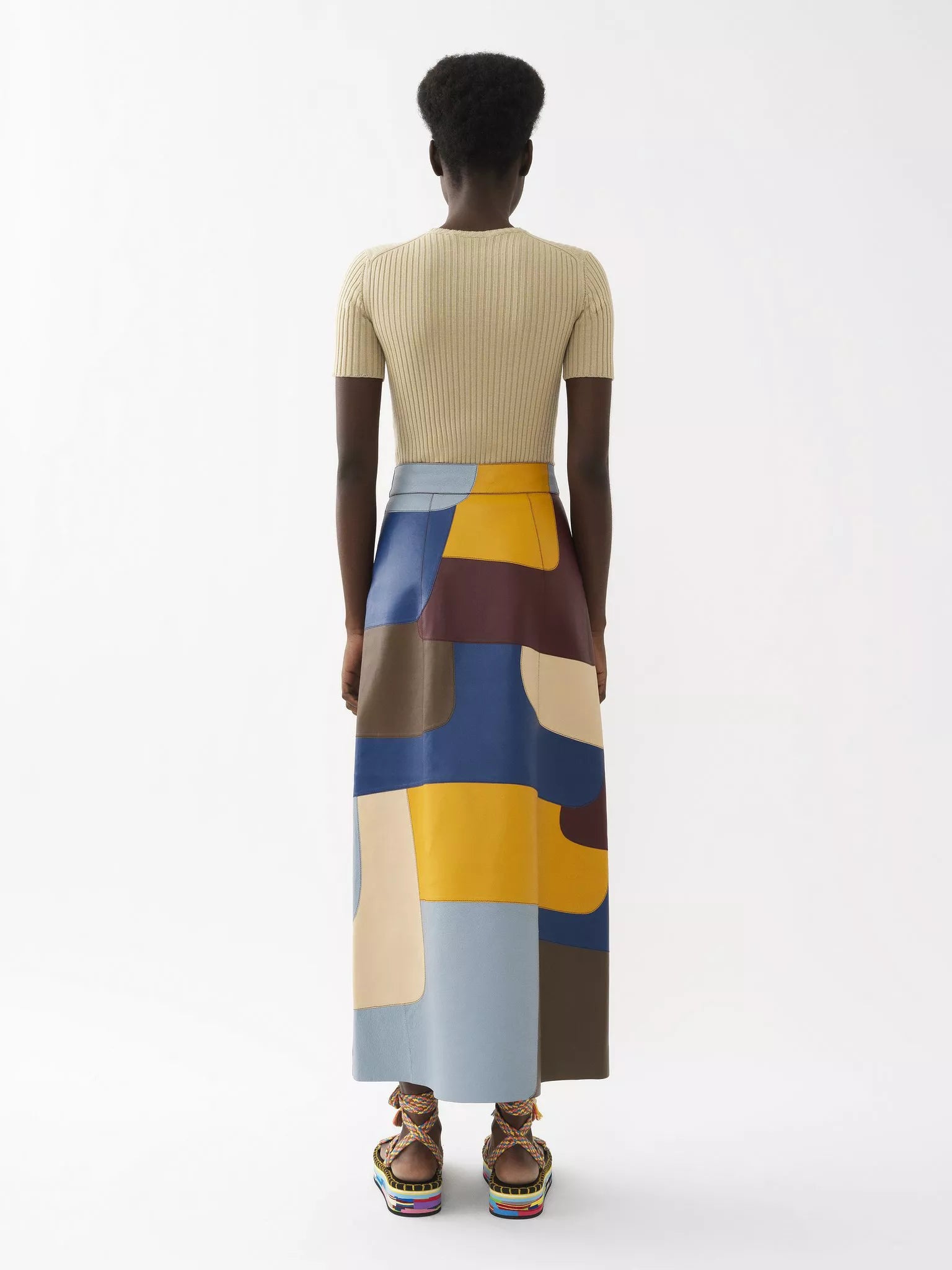Jupe longue en cuir - Multicolor