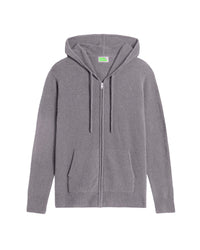 Hoodie Light à zip en cachemire - Blue Grey
