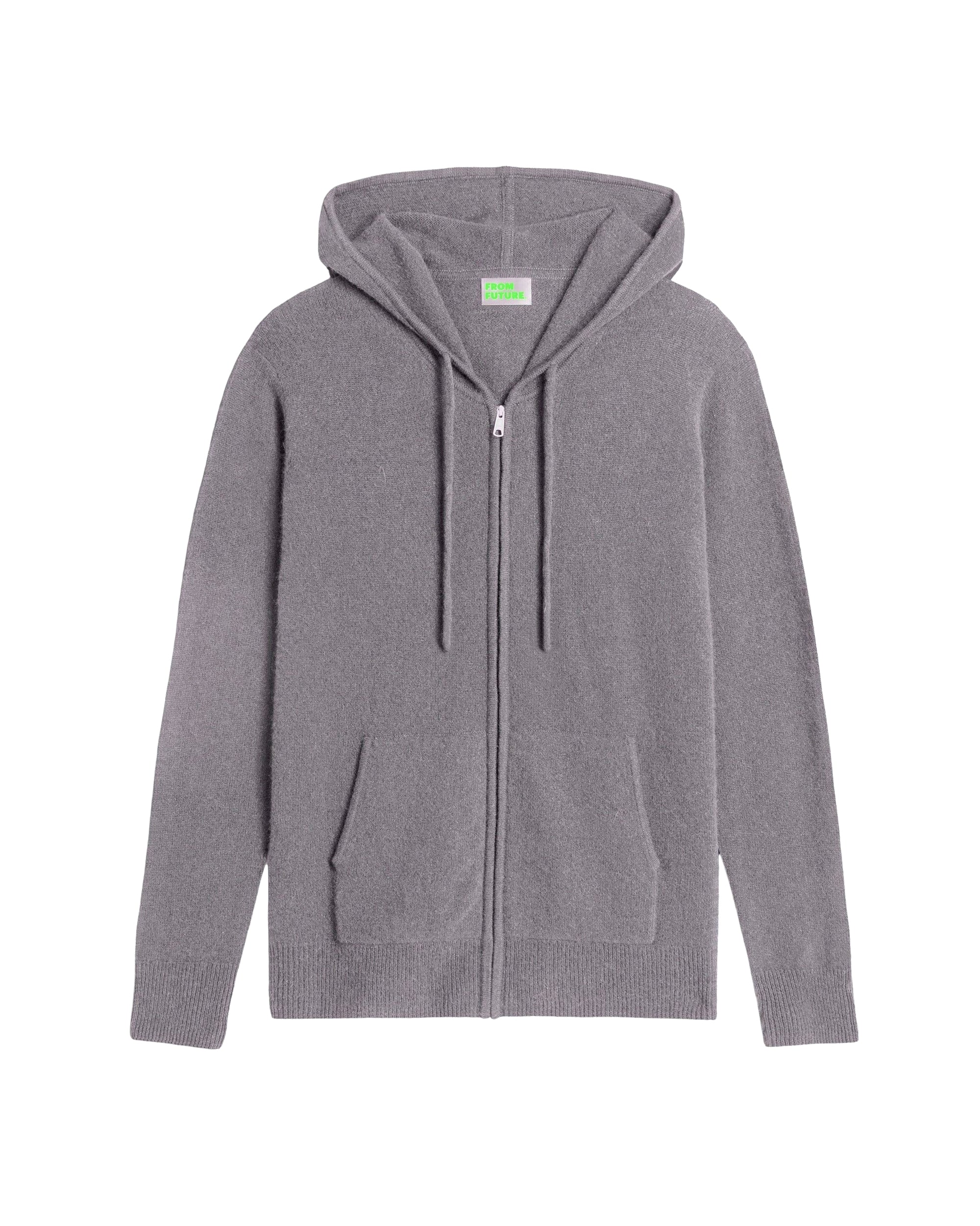 Hoodie Light à zip en cachemire - Blue Grey