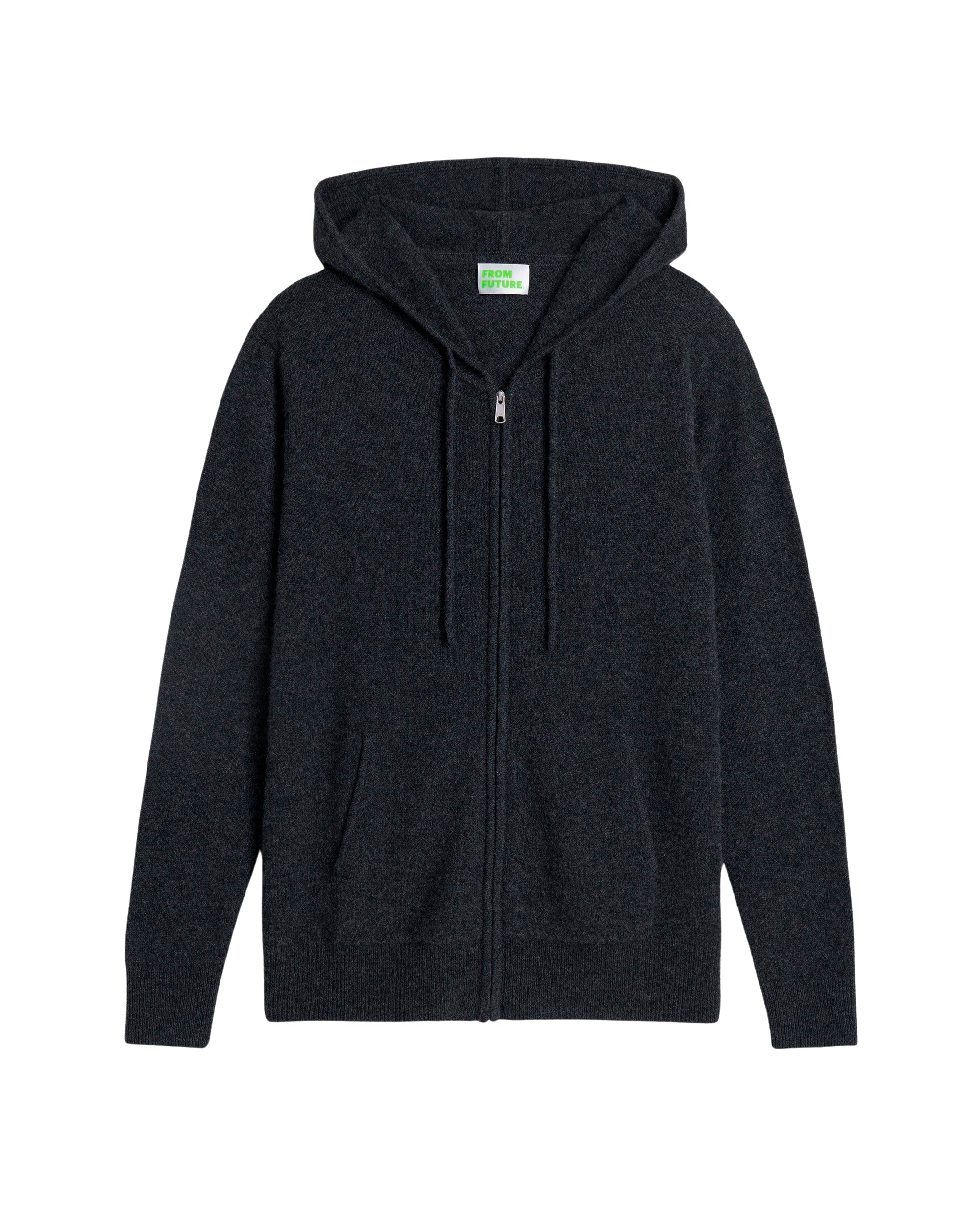 Hoodie zippé Light en cachemire - Anthracite