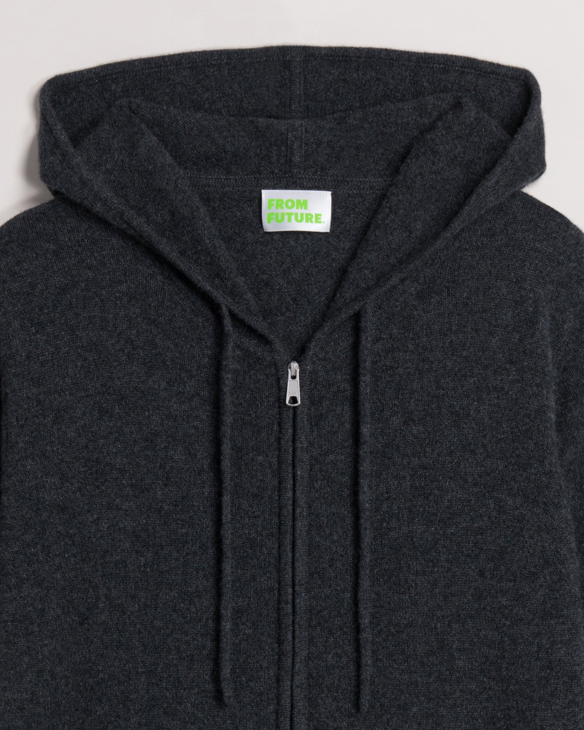 Hoodie zippé Light en cachemire - Anthracite