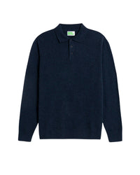 Pull polo en cachemire - Heather Blue