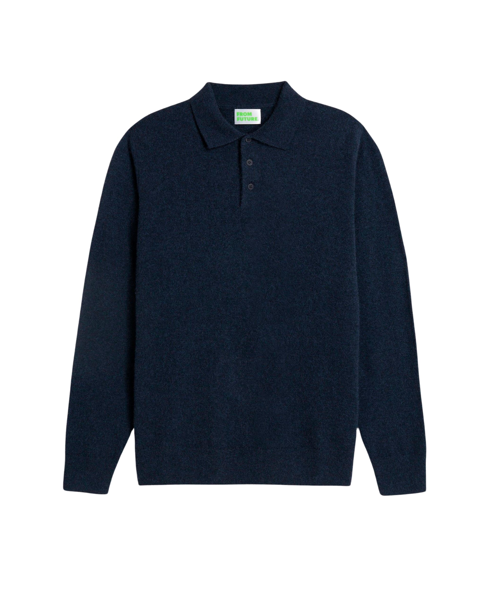 Pull polo en cachemire - Heather Blue