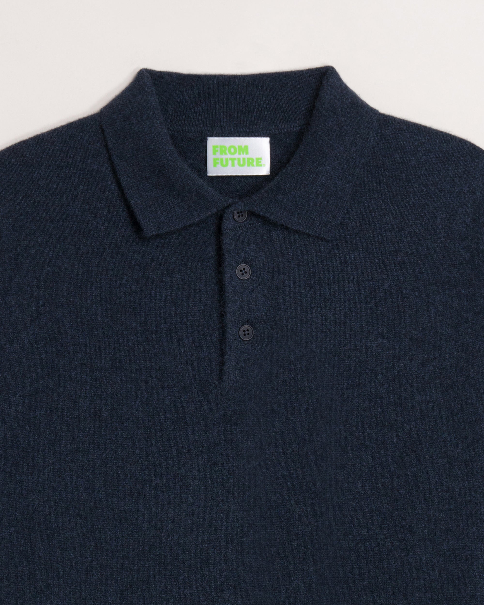 Pull polo en cachemire - Heather Blue