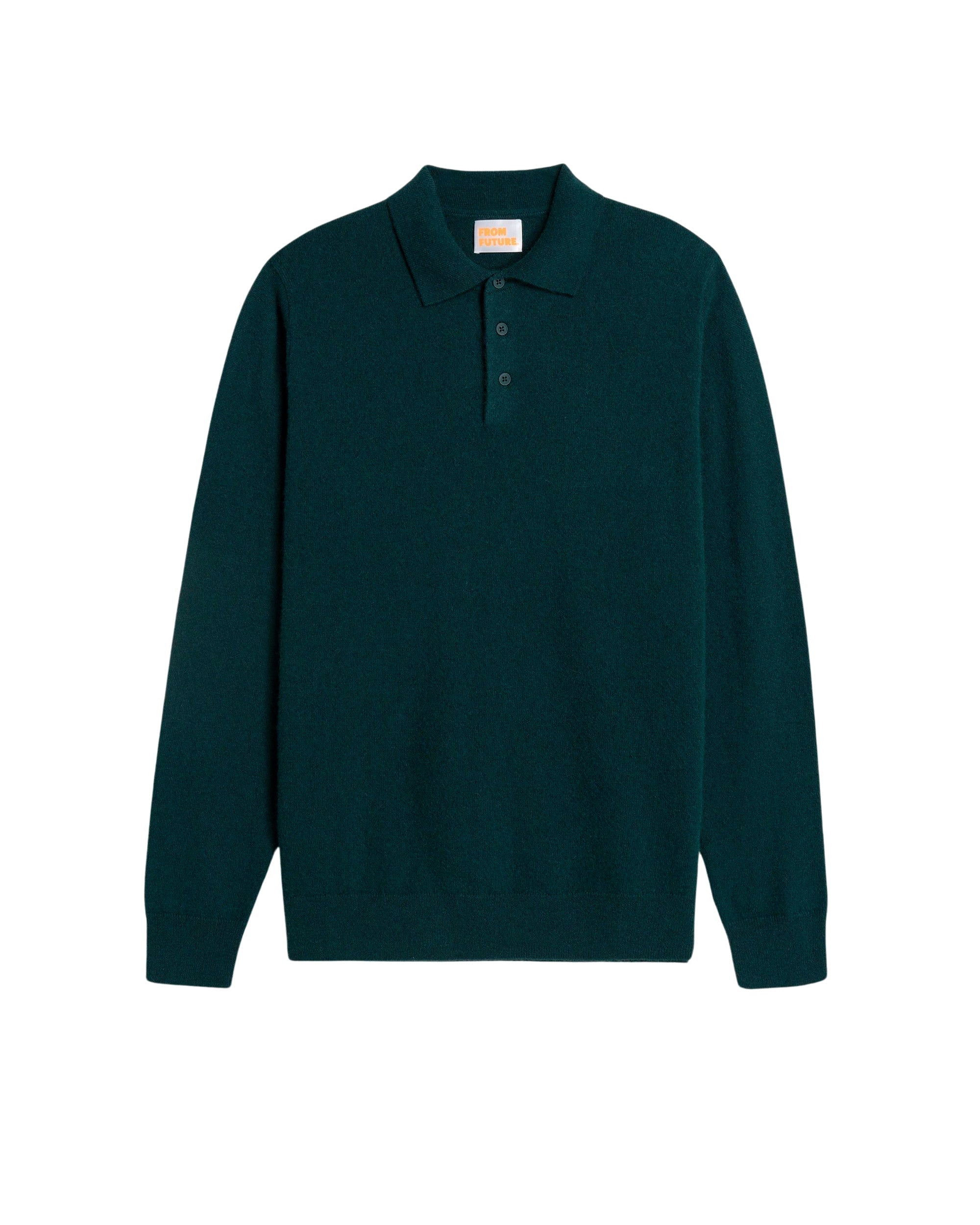 Pull polo en cachemire - Bottle Green