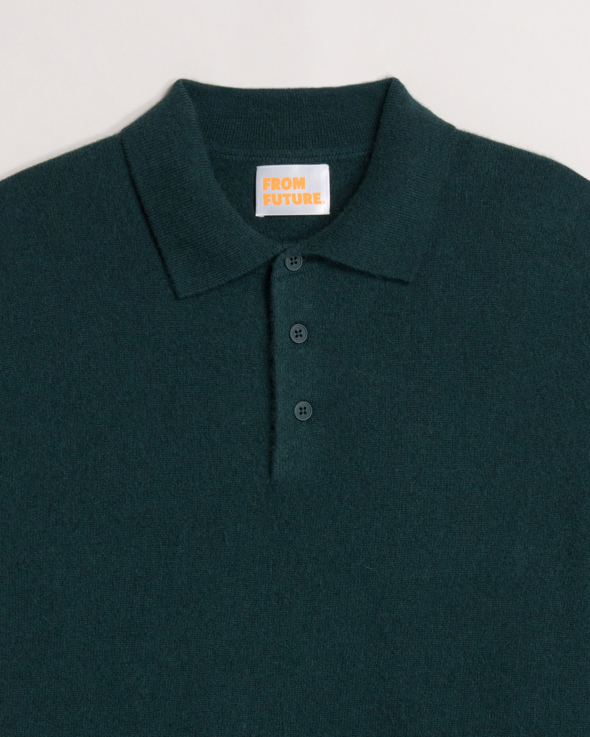 Pull polo en cachemire - Bottle Green