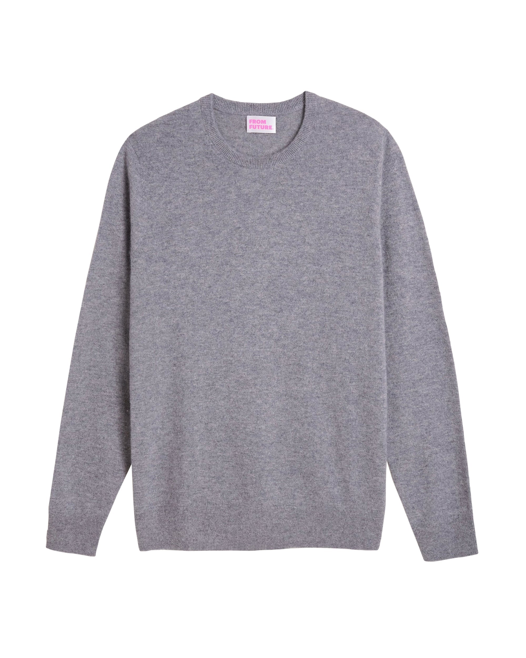 Pull léger à col rond en cachemire - Dark Heather Gray