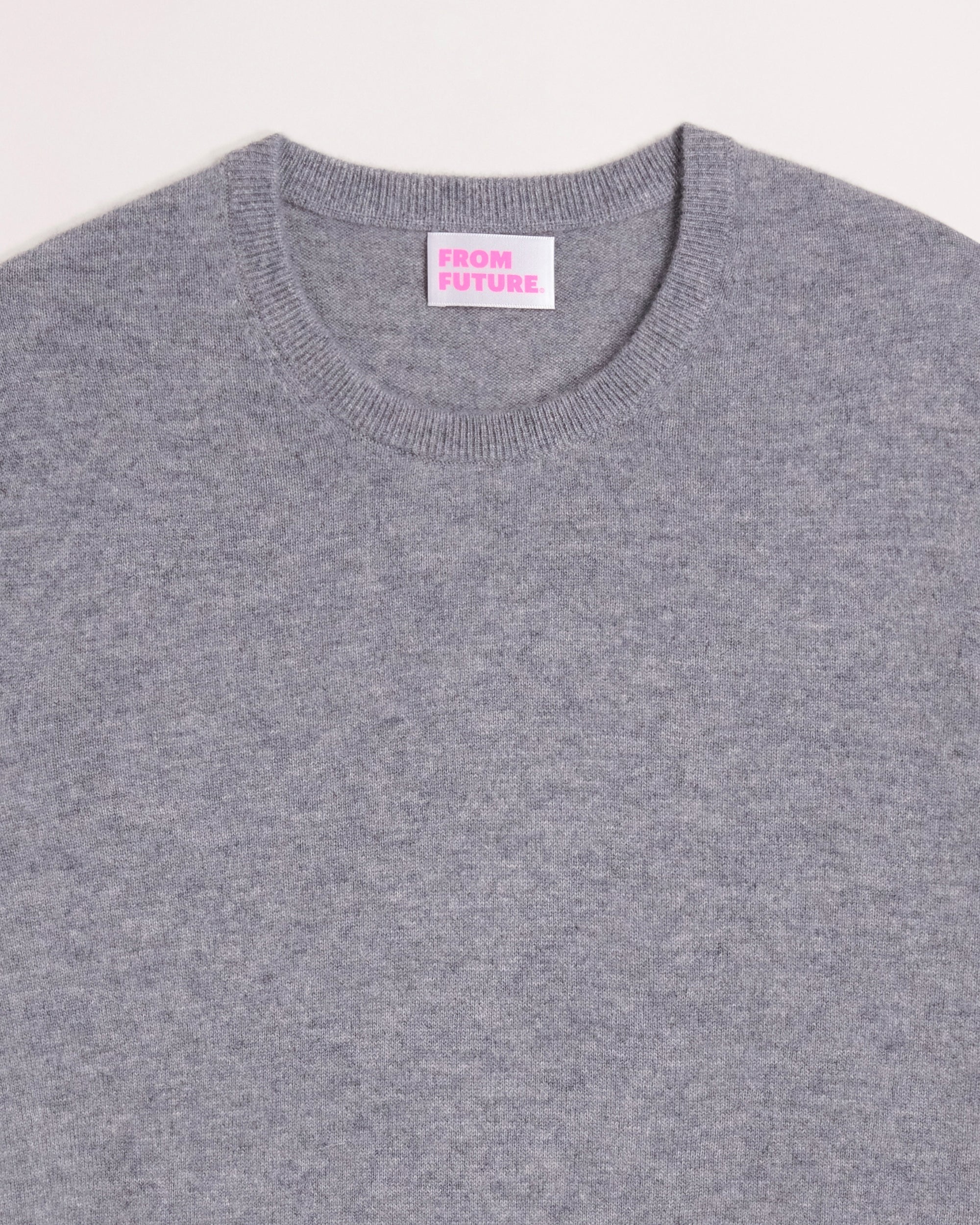 Pull léger à col rond en cachemire - Dark Heather Gray