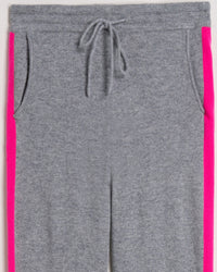 Pantalon de jogging à bande bicolore en cachemire - Dark Heather Gray