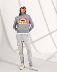 Pantalon de jogging à bande bicolore en cachemire - Light Heather Gray