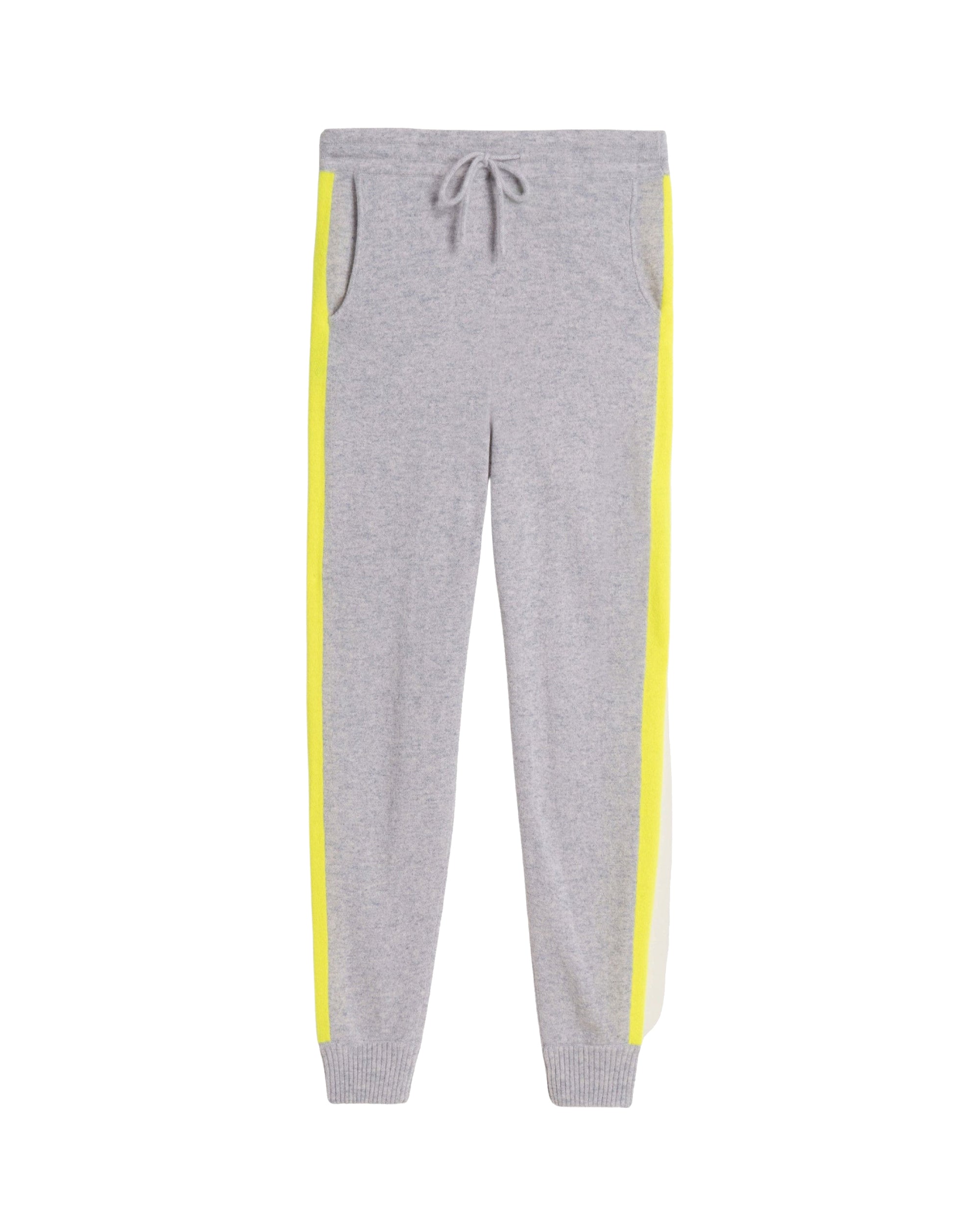 Pantalon de jogging à bande bicolore en cachemire - Light Heather Gray