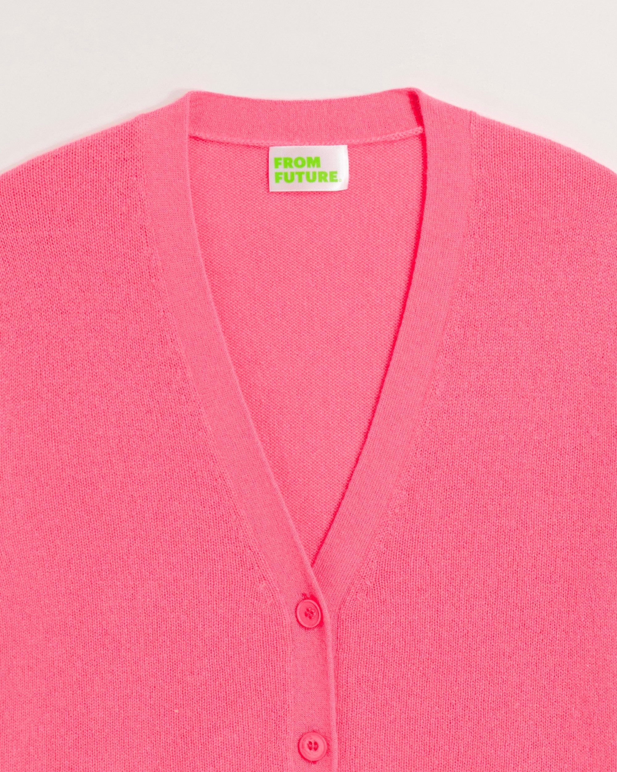 Cardigan court Light en cachemire - Rainbow Pink