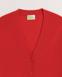 Cardigan long Light en cachemire - Winter Red