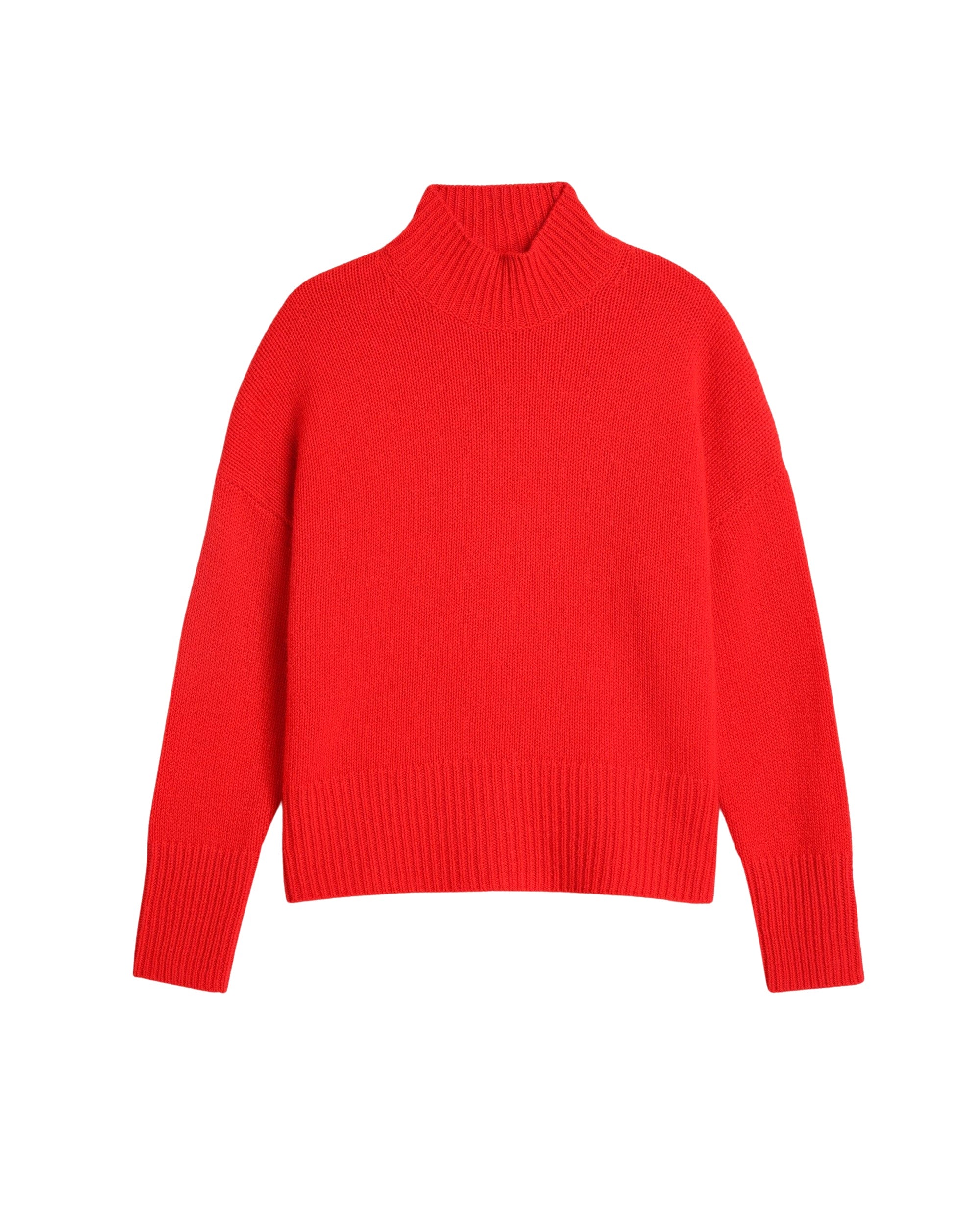 Pull à col montant oversize en cachemire - Winter Red