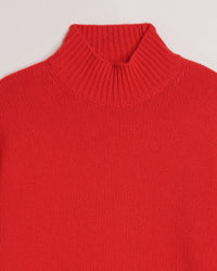 Pull à col montant oversize en cachemire - Winter Red