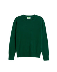 Pull classique à col rond en cachemire - Pine Green
