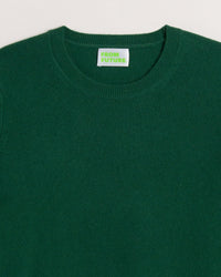 Pull classique à col rond en cachemire - Pine Green