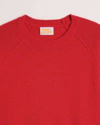 Pull court à col rond fin en cachemire - Winter Red