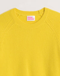 Pull court à col rond fin en cachemire - Winter Yellow