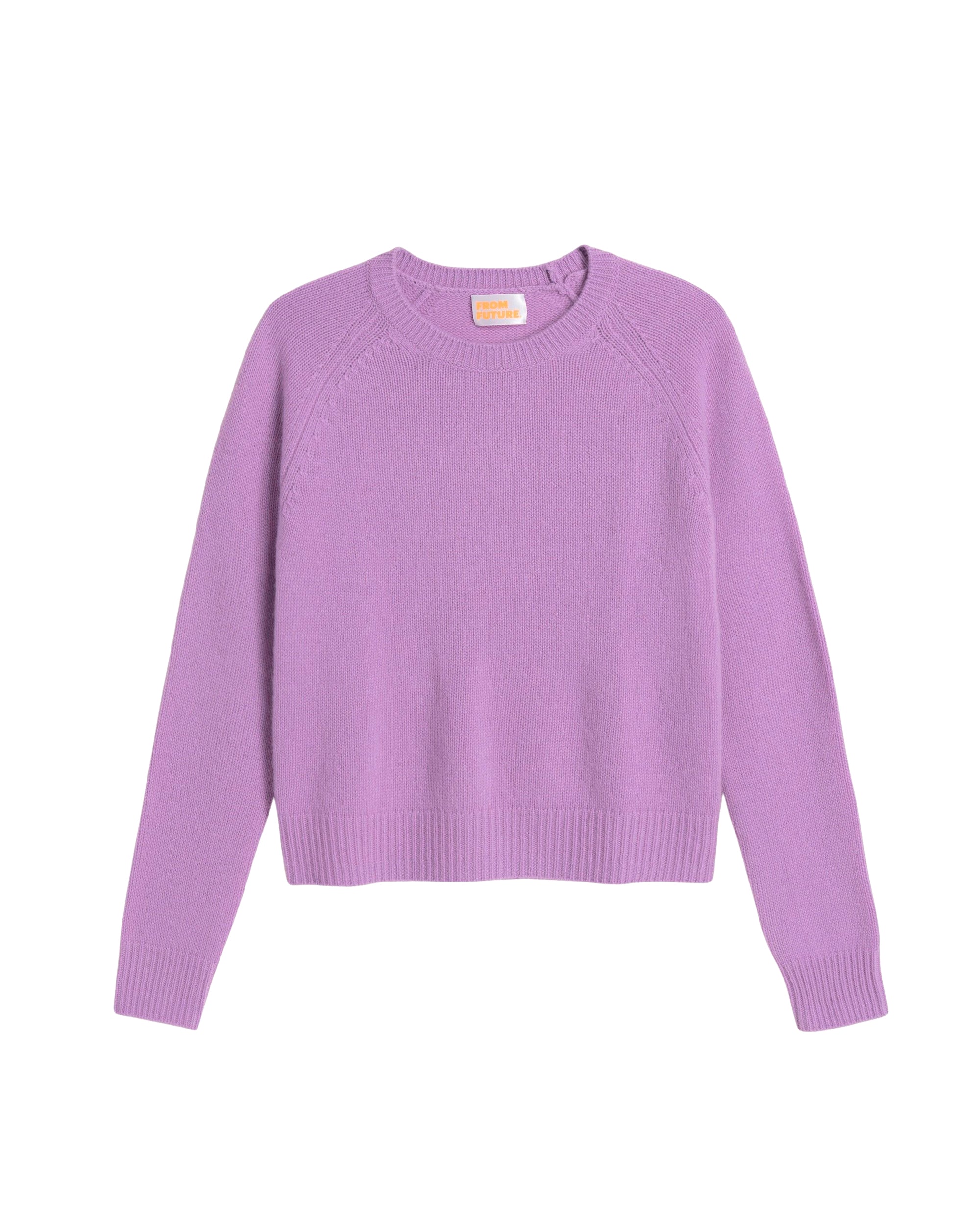 Pull court à col rond fin en cachemire - Winter Lilac