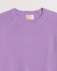 Pull court à col rond fin en cachemire - Winter Lilac