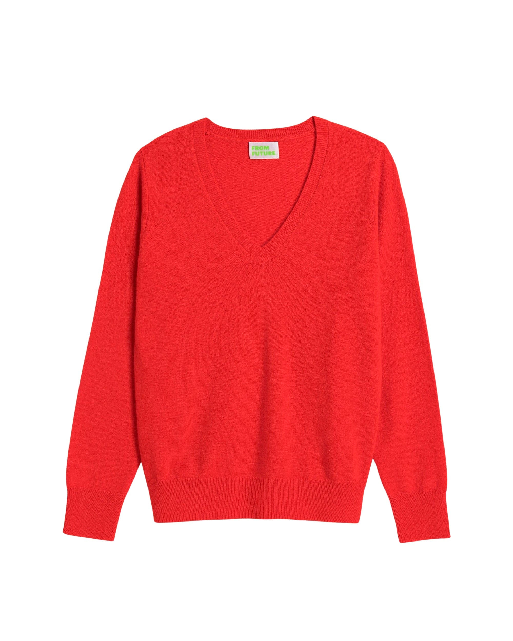 Pull à col V en cachemire - Winter Red