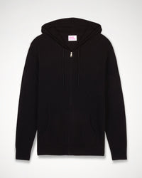 Hoodie Light à zip en cachemire - Black