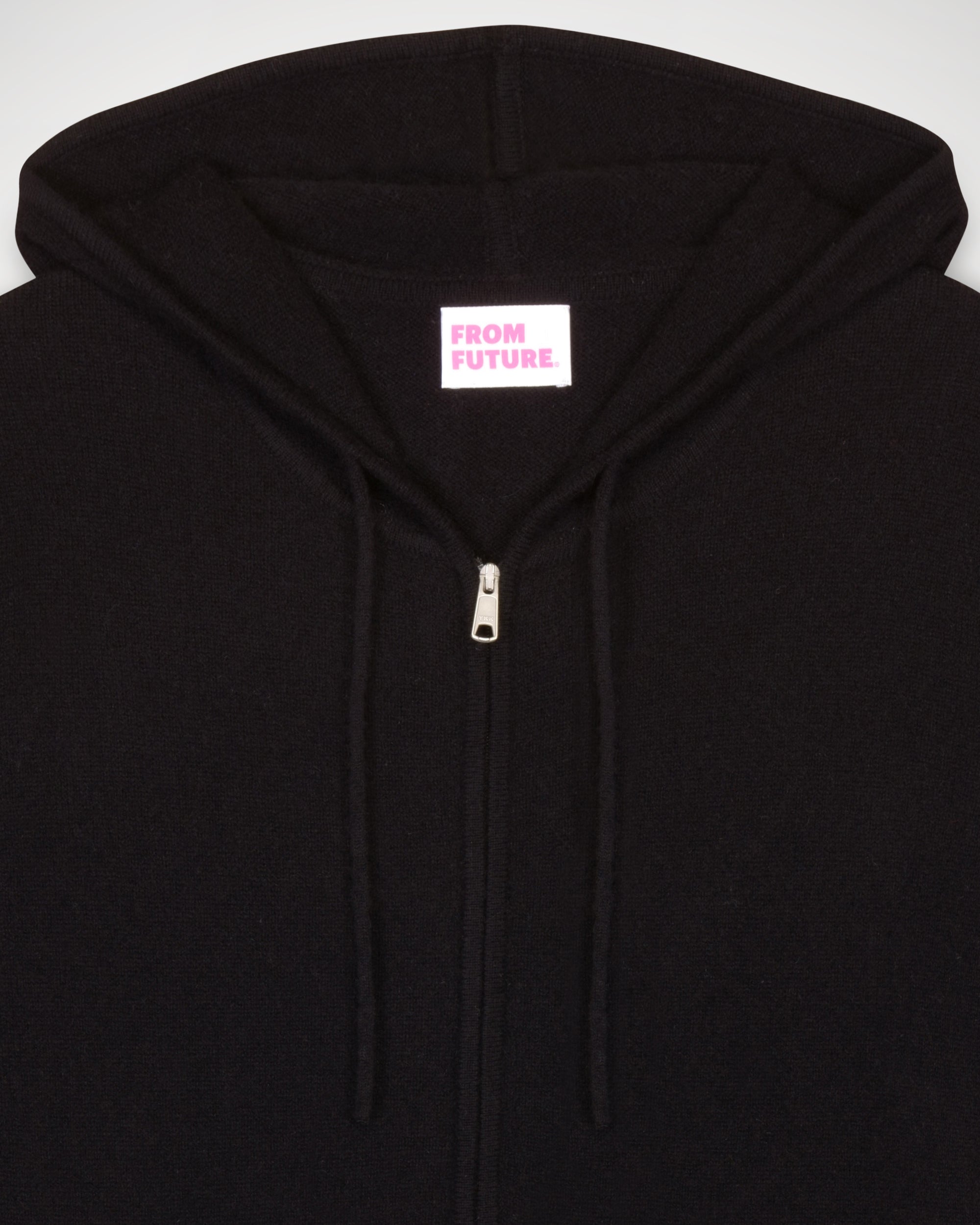 Hoodie Light à zip en cachemire - Black