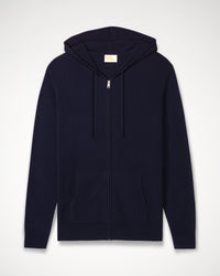 Hoodie Light à zip en cachemire - Navy