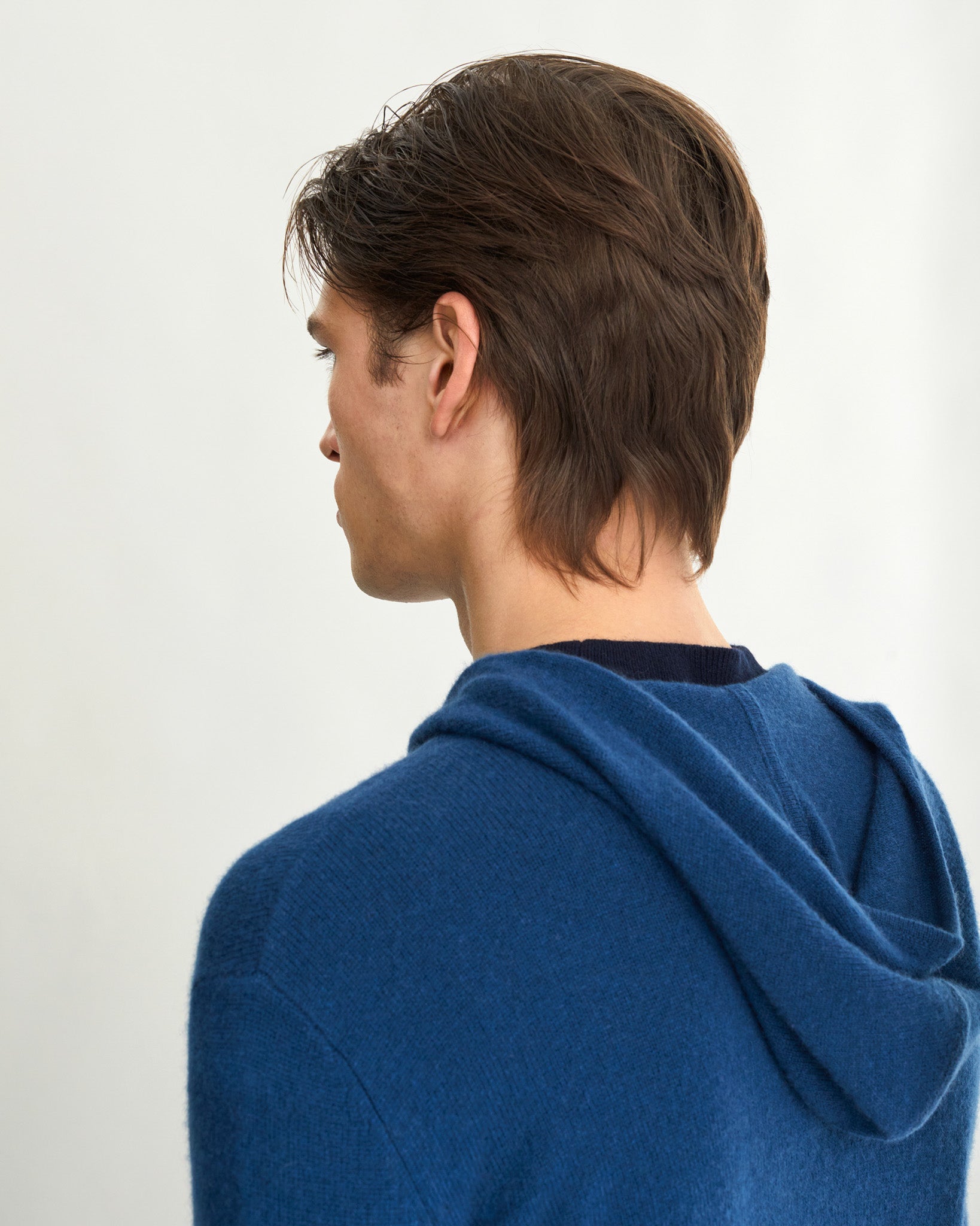 Hoodie Light à zip en cachemire - Midnight Blue