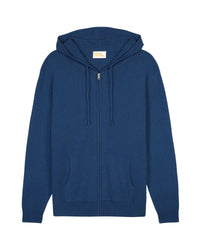 Hoodie Light à zip en cachemire - Midnight Blue
