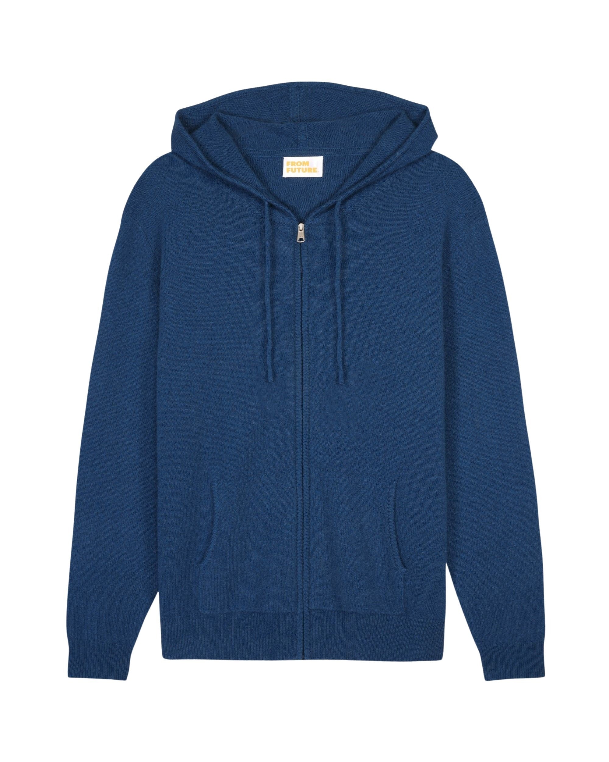 Hoodie Light à zip en cachemire - Midnight Blue