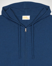 Hoodie Light à zip en cachemire - Midnight Blue