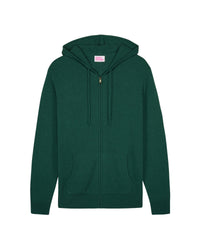 Hoodie Light à zip en cachemire - Dark Green