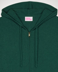 Hoodie Light à zip en cachemire - Dark Green