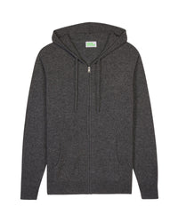 Hoodie Light à zip en cachemire - Anthracite