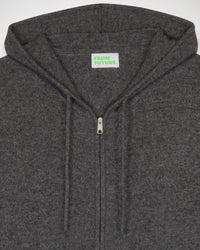 Hoodie Light à zip en cachemire - Anthracite